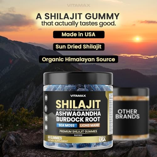 Gomitas de Shilajit Puro, Musgo Marino, Ashwagandha, 105+ Minerales Traza – Raíz de Bardana Orgánica & Hongo Lion's Mane - Sabor Blue Razz – Veganas - imagen 5