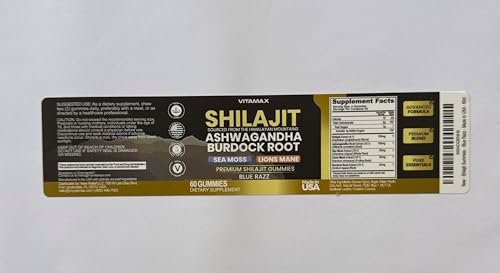 Gomitas de Shilajit Puro, Musgo Marino, Ashwagandha, 105+ Minerales Traza – Raíz de Bardana Orgánica & Hongo Lion's Mane - Sabor Blue Razz – Veganas - imagen 7