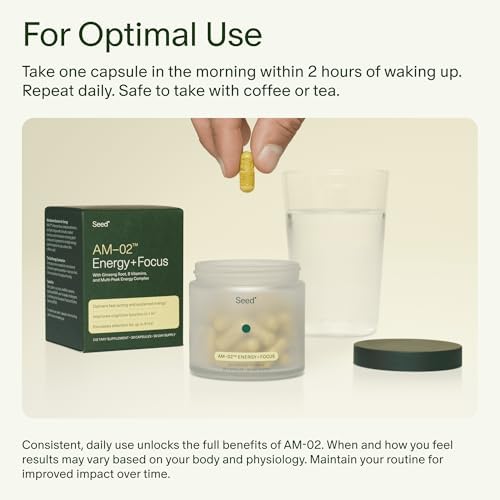 Seed AM-02 Energía + Enfoque - Suplemento Nootrópico Diario para Hombres y Mujeres - Energía Rápida y Sostenida hasta 6 Horas - Vegano y Sin Cafeína - imagen 7