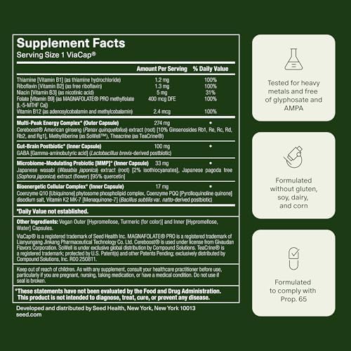 Seed AM-02 Energía + Enfoque - Suplemento Nootrópico Diario para Hombres y Mujeres - Energía Rápida y Sostenida hasta 6 Horas - Vegano y Sin Cafeína - imagen 8