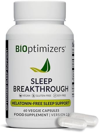 Cápsulas BIOptimizers Sleep Breakthrough - Suplemento Natural para el Sueño | Alivio Calmante para Adultos | No Adictivo | 60 Cápsulas - imagen 1