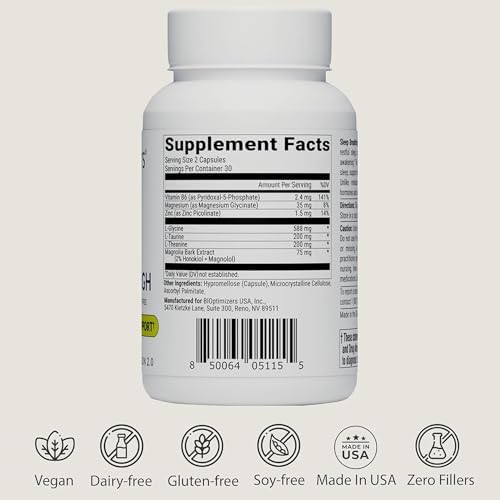 Cápsulas BIOptimizers Sleep Breakthrough - Suplemento Natural para el Sueño | Alivio Calmante para Adultos | No Adictivo | 60 Cápsulas - imagen 8