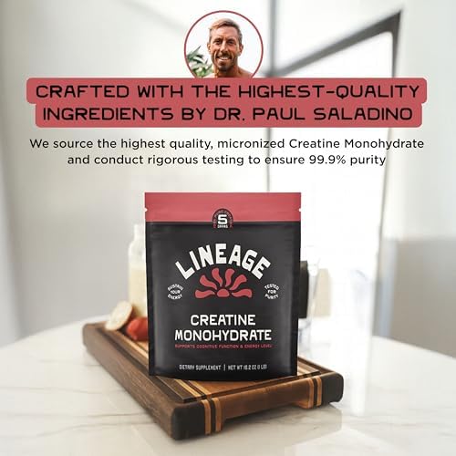 Creatina Monohidratada Micronizada Lineage Provisions con Sal Marina - Polvo de Creatina para Entrenamiento y Rendimiento - Sin Ingredientes - imagen 4