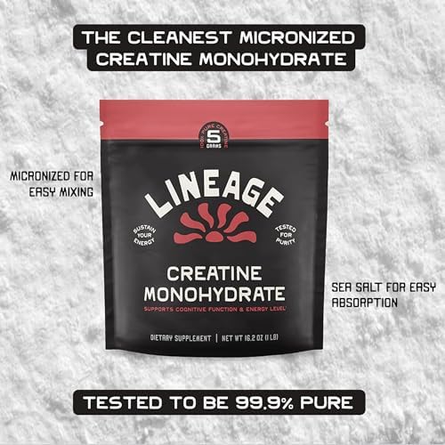 Creatina Monohidratada Micronizada Lineage Provisions con Sal Marina - Polvo de Creatina para Entrenamiento y Rendimiento - Sin Ingredientes - imagen 7