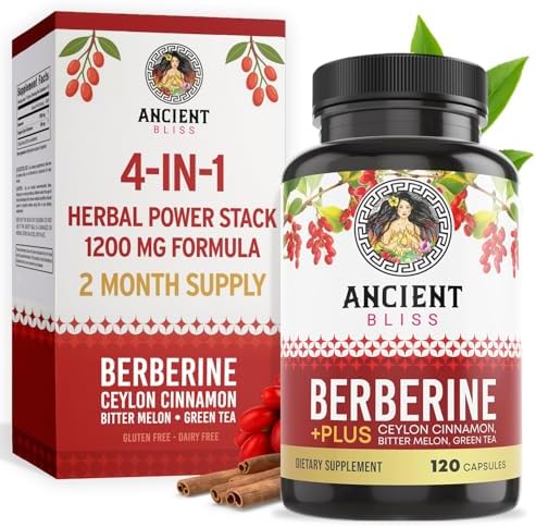 Ancient Bliss Berberina HCL 1200mg con Canela de Ceilán, Melón Amargo y Extracto de Té Verde - 120 Cápsulas - imagen 1