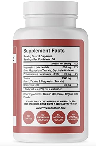 Heart Calm - Apoyo Natural para Mantener un Ritmo Cardíaco Saludable - Fórmula Rápida con Magnesio Taurato, Glicinato, Malato y Más. 90 Cápsulas. - imagen 2