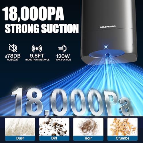 Aspiradora Automática Pro Touchless 1400W, Ultra Rápida y Potente, 18KPA, Con Sensor TOF y Alertas LED, Recipiente Eléctrico de 6L para - imagen 3
