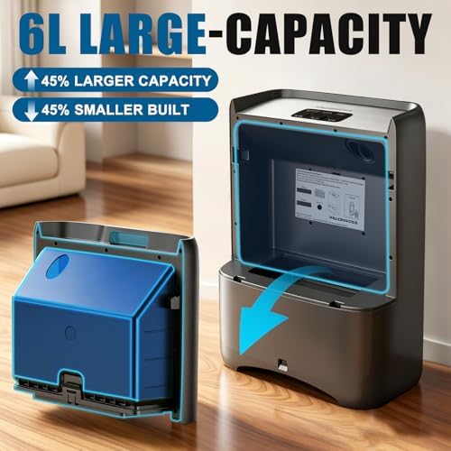 Aspiradora Automática Pro Touchless 1400W, Ultra Rápida y Potente, 18KPA, Con Sensor TOF y Alertas LED, Recipiente Eléctrico de 6L para - imagen 4