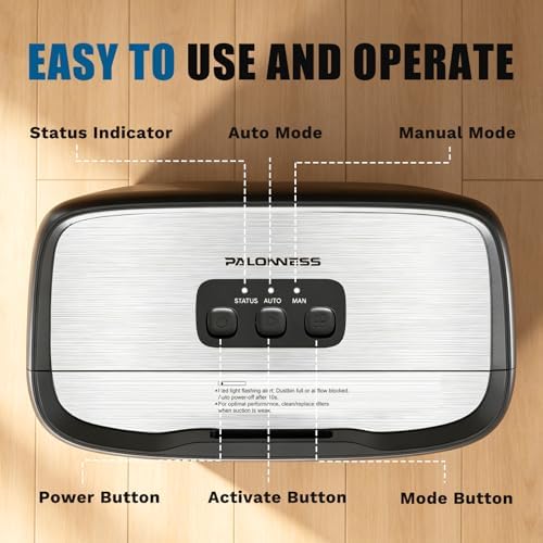 Aspiradora Automática Pro Touchless 1400W, Ultra Rápida y Potente, 18KPA, Con Sensor TOF y Alertas LED, Recipiente Eléctrico de 6L para - imagen 6