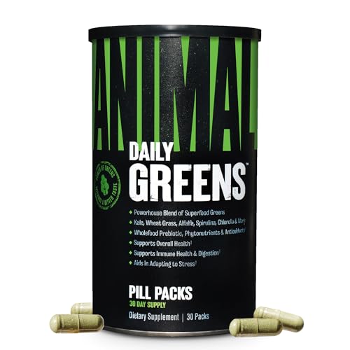 Packs de Pastillas Animal Daily Greens - Mezcla de Superalimentos con Kale, Pasto de Trigo, Alfalfa y Más - Pro y Prebióticos para Digestión y Salud - imagen 1