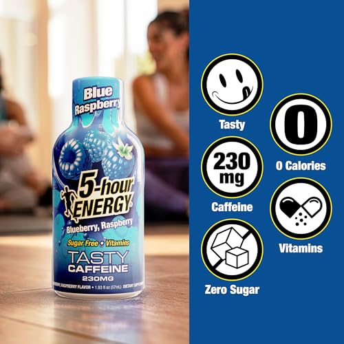 5-hour ENERGY Sabor Frambuesa Azul, 30 Unidades, 1.93 Fl Oz, Bebida Energizante Extra Fuerte, Aminoácidos, Vitaminas B, Sin Azúcar y Sin Calorías - imagen 8