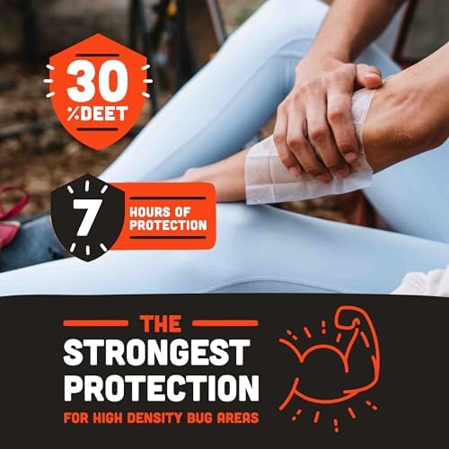 Toallitas Repelentes de Insectos Ben's - 30% DEET para Mosquitos y Garrapatas - Hasta 7 Horas de Protección - Sin Alcohol ni Fragancia - 12 Toallitas - imagen 3