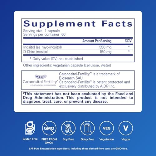 Complejo de Inositol Pure Encapsulations | Suplemento para Energía, Metabolismo Saludable y Función Ovárica* | 60 Cápsulas - imagen 2