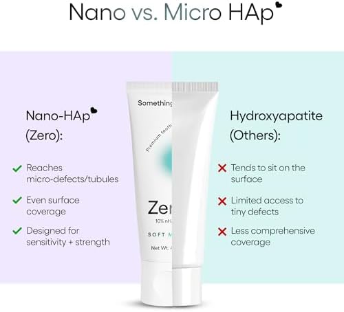 Pasta Dental Something Nice Zero - 10% Nano Hidroxiapatita, Sin Flúor, Remineralizante, Reparación del Esmalte y Blanqueamiento Natural, 4oz, Menta, - imagen 5