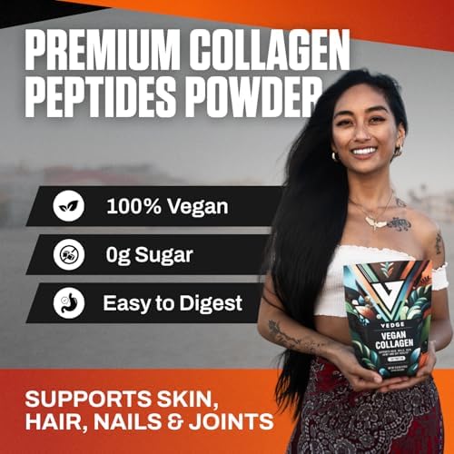 VEDGE Polvo de Colágeno Vegano - Suplemento a Base de Plantas para Cabello, Piel, Uñas, Articulaciones y Salud Digestiva. Péptidos de Colágeno - imagen 2