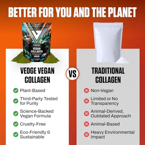VEDGE Polvo de Colágeno Vegano - Suplemento a Base de Plantas para Cabello, Piel, Uñas, Articulaciones y Salud Digestiva. Péptidos de Colágeno - imagen 5