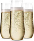 Copas de Champagne Sin Stem 48 Piezas Munfix, Plástico Desechable 9 Oz, Transparentes, Irrompibles, Reciclables y Sin BPA - imagen 1
