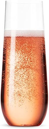 Copas de Champagne Sin Stem 48 Piezas Munfix, Plástico Desechable 9 Oz, Transparentes, Irrompibles, Reciclables y Sin BPA - imagen 2