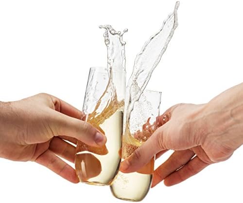 Copas de Champagne Sin Stem 48 Piezas Munfix, Plástico Desechable 9 Oz, Transparentes, Irrompibles, Reciclables y Sin BPA - imagen 3
