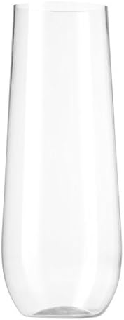 Copas de Champagne Sin Stem 48 Piezas Munfix, Plástico Desechable 9 Oz, Transparentes, Irrompibles, Reciclables y Sin BPA - imagen 4