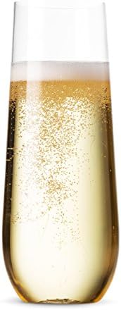 Copas de Champagne Sin Stem 48 Piezas Munfix, Plástico Desechable 9 Oz, Transparentes, Irrompibles, Reciclables y Sin BPA - imagen 6