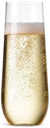 Copas de Champagne Sin Stem 48 Piezas Munfix, Plástico Desechable 9 Oz, Transparentes, Irrompibles, Reciclables y Sin BPA - imagen 8