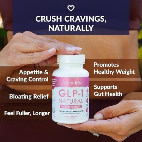 Suplemento Probiótico Natural SkinnyFit GLP-1 (30 Porciones) - Metas de Peso y Fitness - Antojos, Apetito y Digestión - Berberina y Probióticos - Sin - imagen 3