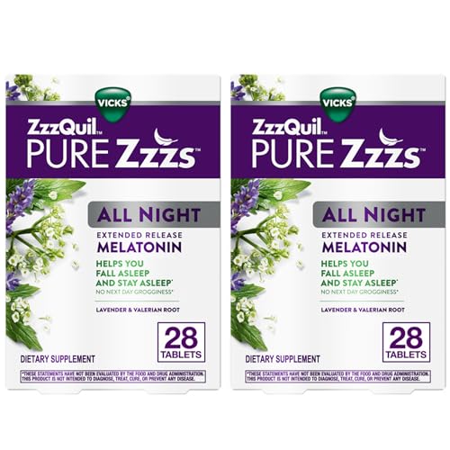 ZzzQuil Pure Zzzs Tabletas de Melatonina para Dormir, 2 mg por Tableta, 56 Tabletas en Total (2 Paquetes de 28) - imagen 1