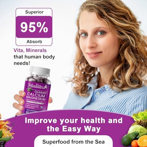 Suplemento de Calcio a Base de Plantas con Vitamina D3 y K2 en Gummy para Fortalecer Huesos, Minerales Naturales - Salud Ósea, Apoyo para el Sueño y - imagen 3