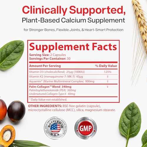 OsteoShield Peak Health Research - Suplemento de Calcio para Hombres y Mujeres con Vitamina D3, K2 y Aquamin - Fórmula Triple Acción para Mejorar la - imagen 2