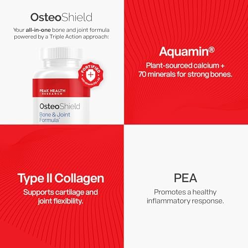 OsteoShield Peak Health Research - Suplemento de Calcio para Hombres y Mujeres con Vitamina D3, K2 y Aquamin - Fórmula Triple Acción para Mejorar la - imagen 3