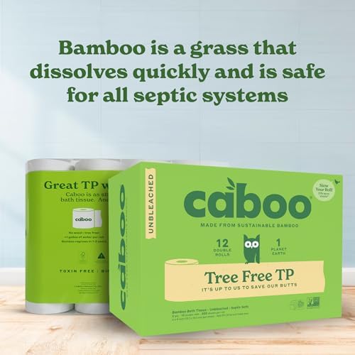 Papel Higiénico Caboo Tree Free Sin Blanquear | Empaque Libre de Plástico, Seguro para Septic, Ecológico, Sin Químicos, No Tóxico | 2 Capas, Paquete - imagen 6