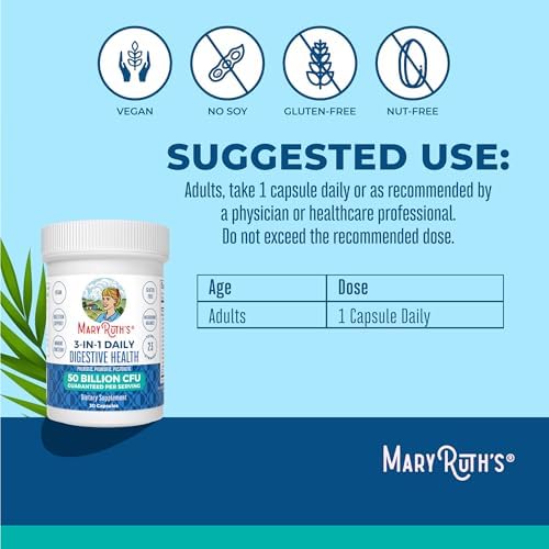 Probioticos 3 en 1 MARYRUTH'S para la Salud Digestiva | Prebióticos y Postbióticos | Suplemento para Hombres y Mujeres | 23 Cepas Únicas | 50 Mil - imagen 3