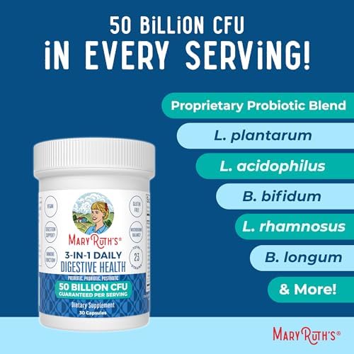 Probioticos 3 en 1 MARYRUTH'S para la Salud Digestiva | Prebióticos y Postbióticos | Suplemento para Hombres y Mujeres | 23 Cepas Únicas | 50 Mil - imagen 7