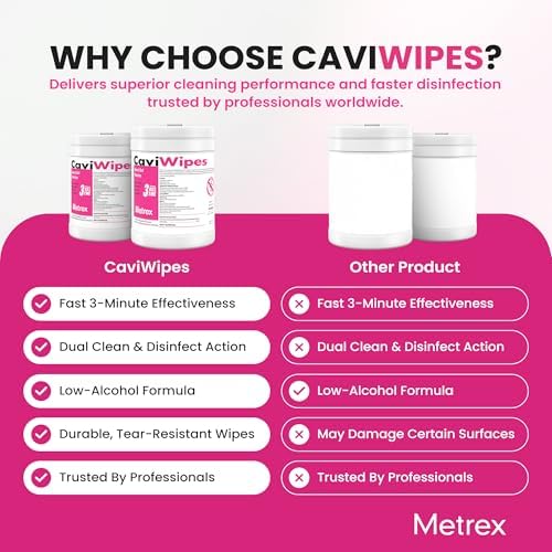 Toallitas Desinfectantes CaviWipes – Toallitas para Desinfección de Superficies en Limpieza Profesional para Salud y Laboratorios – 160 Toallitas por - imagen 4