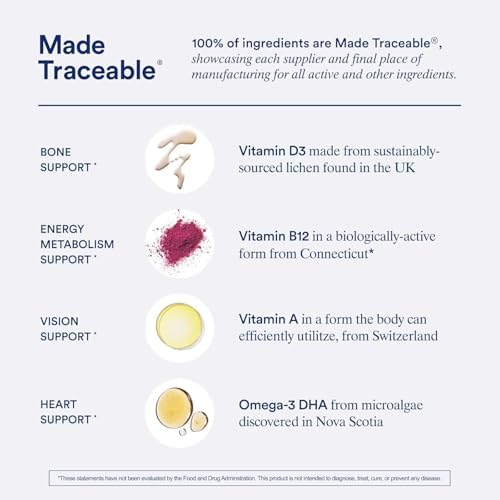 Multivitamínico Diario Ritual para Hombres 50+ - Vitaminas y Minerales Esenciales para Corazón, Energía, Cerebro, Músculos y Huesos - Vegano - Menta - imagen 4