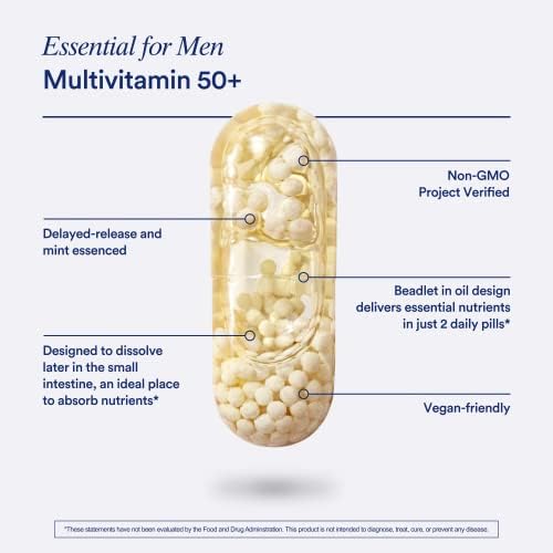 Multivitamínico Diario Ritual para Hombres 50+ - Vitaminas y Minerales Esenciales para Corazón, Energía, Cerebro, Músculos y Huesos - Vegano - Menta - imagen 5