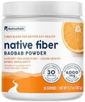 Polvo de Fibra Prebiótica Orgánica Baobab de NativePath - Suplemento para la Salud Digestiva - Sabor Natural a Naranja, 30 Porciones - imagen 1