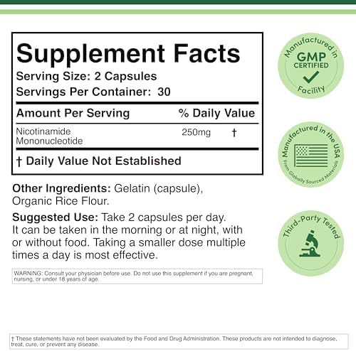 Suplementos Double Wood NMN, 60 Cápsulas (125 mg por Cápsula) - imagen 2