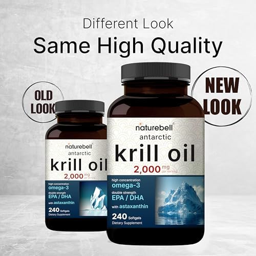 Suplemento de Aceite de Kril Antártico NatureBell 2000mg, 240 Cápsulas Blandas, 3X Fuerza, Fuente Natural de Omega-3, EPA 240mg + DHA 160mg + - imagen 3