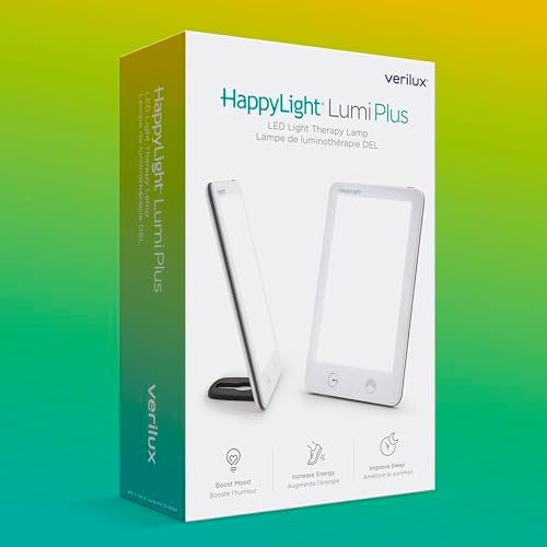 Lámpara de Terapia de Luz Verilux HappyLight Lumi Plus - 10,000 Lux, Sin UV, Luz LED Blanca Brillante, Brillo Ajustable, Temporizador y Soporte - imagen 6