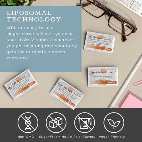LivOn Laboratories Lypo-Spheric Vitamina C, 1000 mg de Vitamina C y 1000 mg de Fosfolípidos Esenciales por Paquete, Encapsulada en Liposomas para - imagen 6
