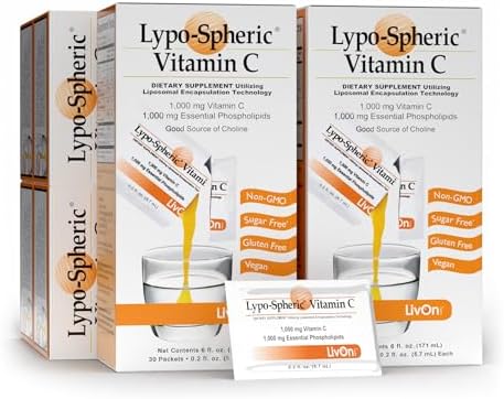 LivOn Laboratories Lypo-Spheric Vitamina C, 1000 mg de Vitamina C y 1000 mg de Fosfolípidos Esenciales por Paquete, Encapsulada en Liposomas para - imagen 7