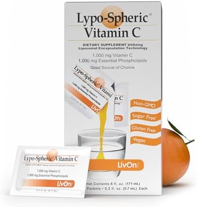 LivOn Laboratories Lypo-Spheric Vitamina C, 1000 mg de Vitamina C y 1000 mg de Fosfolípidos Esenciales por Paquete, Encapsulada en Liposomas para - imagen 8