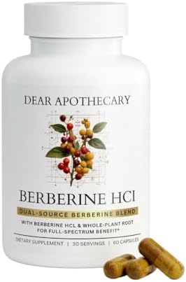 Suplemento de Berberina HCl 1200mg Dear Apothecary - Extracto de Corteza y Raíz - Berberis Aristata - Botánico Cultivado en EE. UU. - Cápsulas - imagen 1