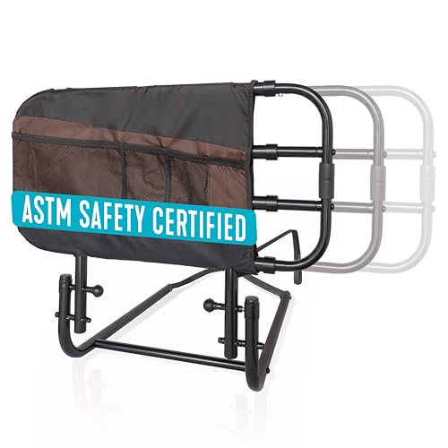 Barra de Cama Ajustable Stander EZ Adjust, Barandal de Seguridad para Adultos Mayores con Bolsa Organizadora, Aprobada por ASTM, Color Negro - imagen 2