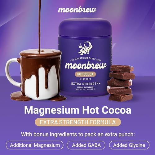 MoonBrew Cocoa Caliente Extra Fuerte con Magnesio para Dormir - Mezcla Natural para Adultos sin Melatonina con L-Theanina y Zinc Glicinato - imagen 4