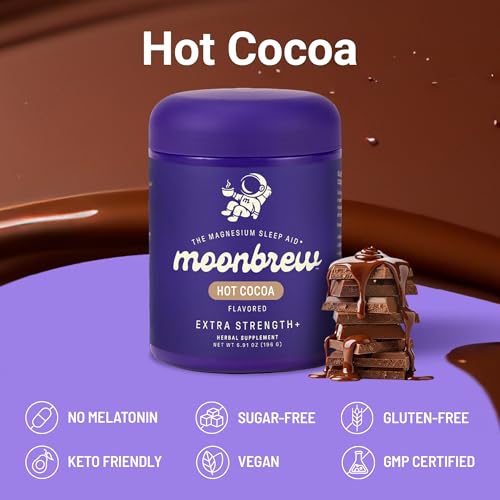 MoonBrew Cocoa Caliente Extra Fuerte con Magnesio para Dormir - Mezcla Natural para Adultos sin Melatonina con L-Theanina y Zinc Glicinato - imagen 5