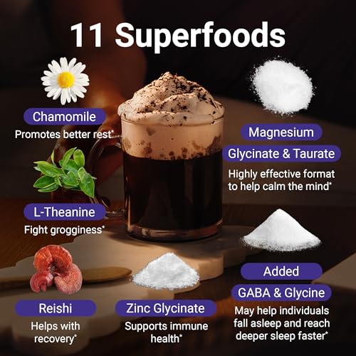 MoonBrew Cocoa Caliente Extra Fuerte con Magnesio para Dormir - Mezcla Natural para Adultos sin Melatonina con L-Theanina y Zinc Glicinato - imagen 7