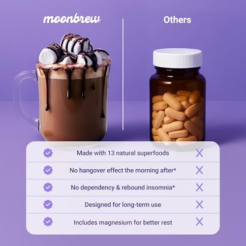 MoonBrew Cocoa Caliente Extra Fuerte con Magnesio para Dormir - Mezcla Natural para Adultos sin Melatonina con L-Theanina y Zinc Glicinato - imagen 8